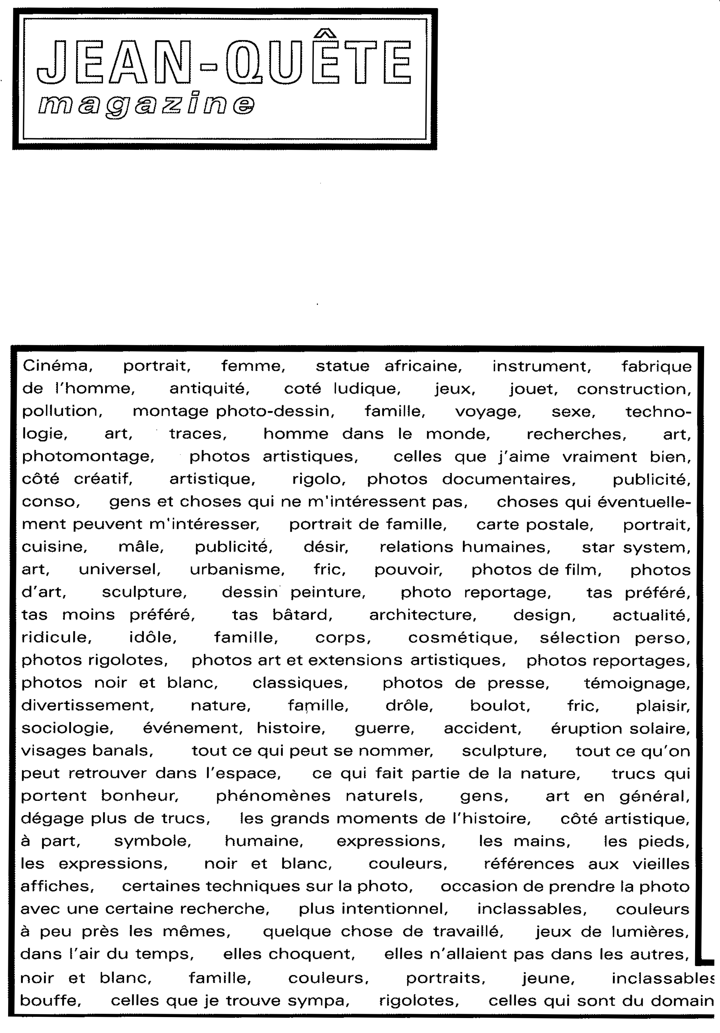 Jean-Quête magazine