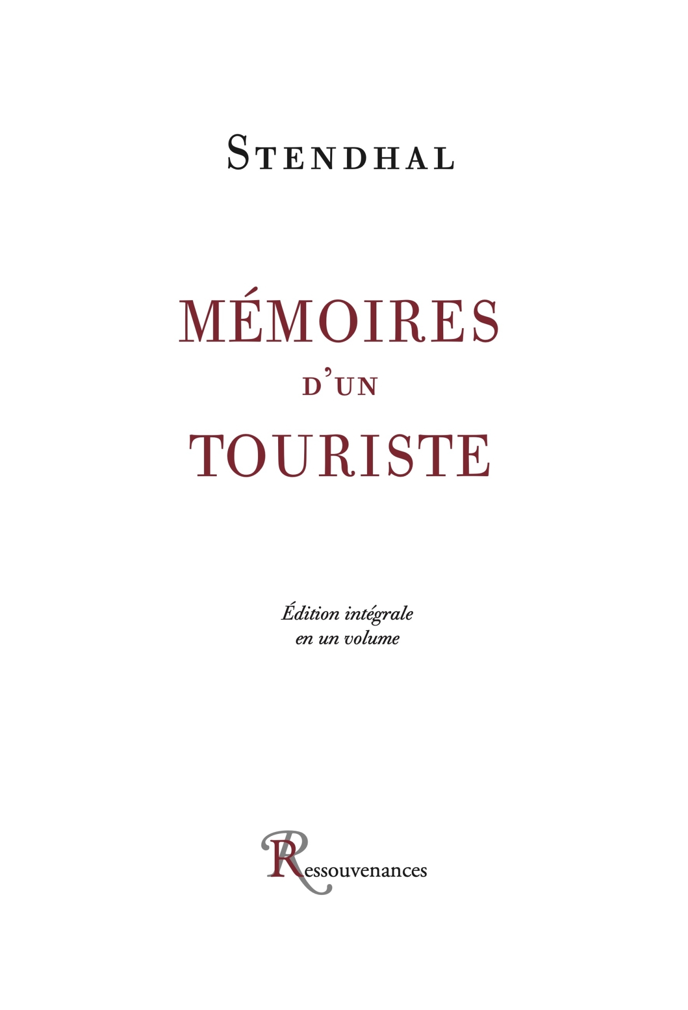 Mémoires d'un touriste