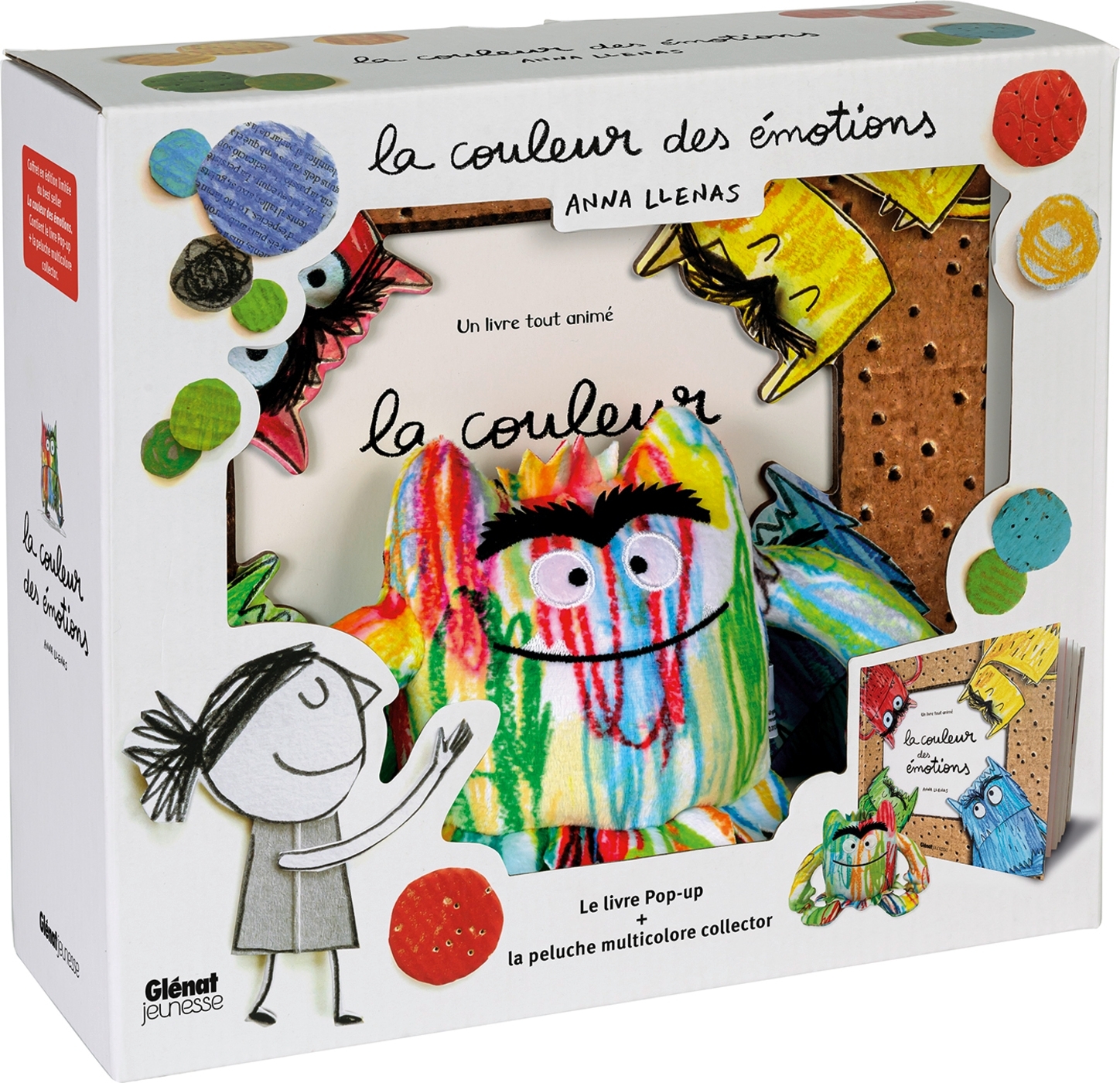 COFFRET Couleurs des émotions. Pop-up et peluche multicolore