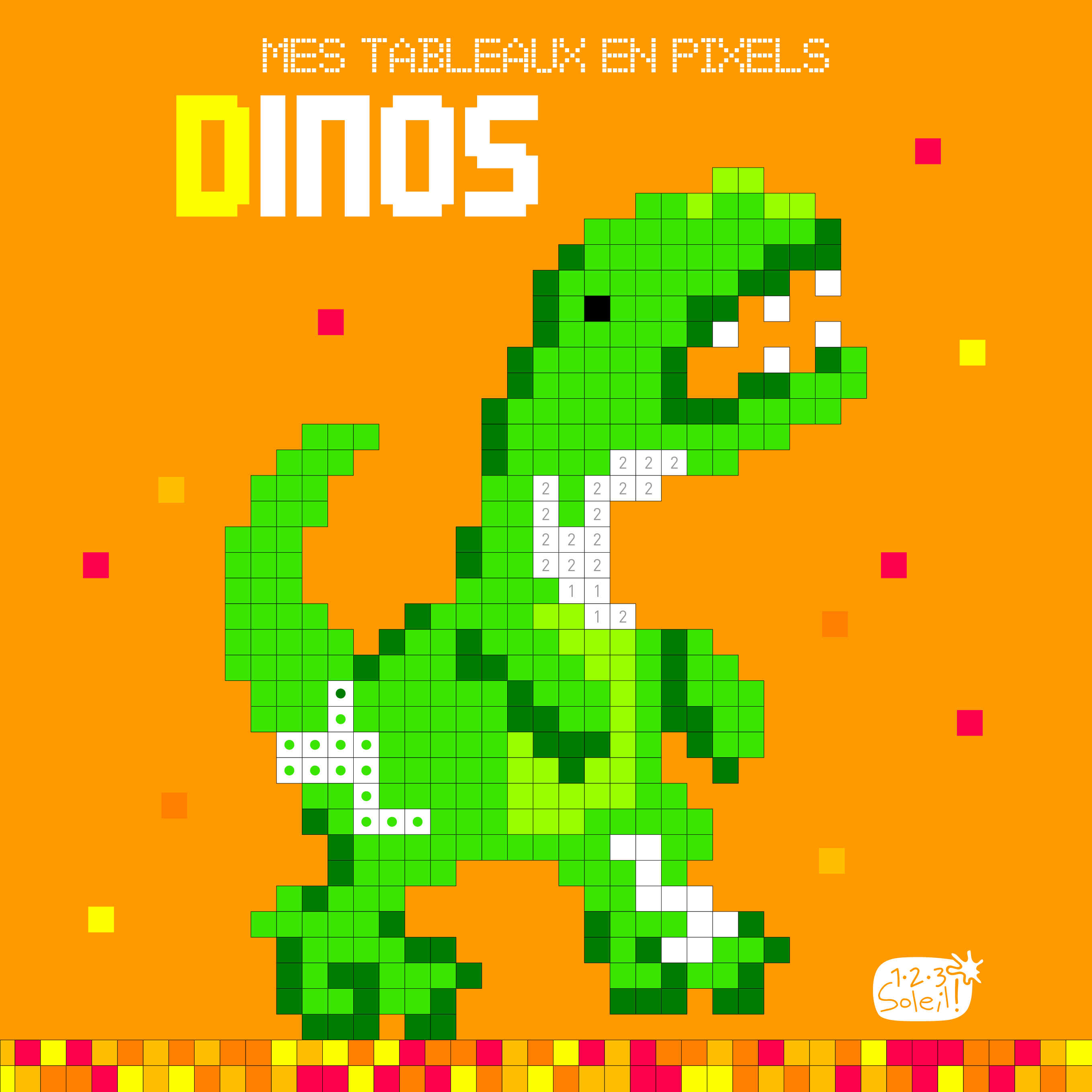 MES TABLEAUX EN PIXELS - DINOSAURES