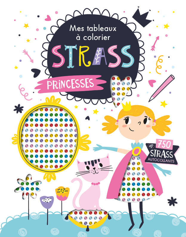 Princesses - Mes tableaux strass à colorier