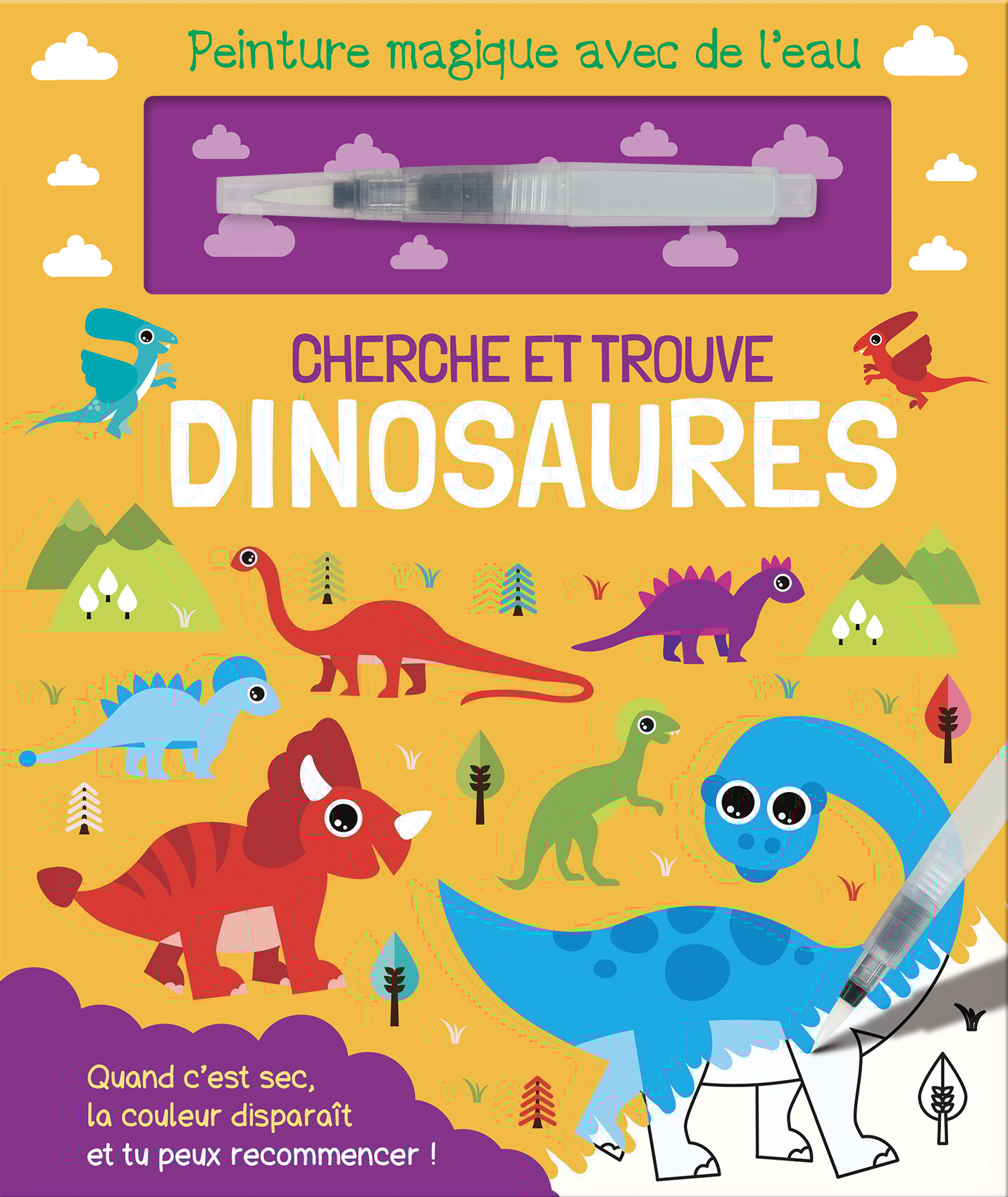 Cherche et trouve dinosaures - Peinture magique avec de l'eau