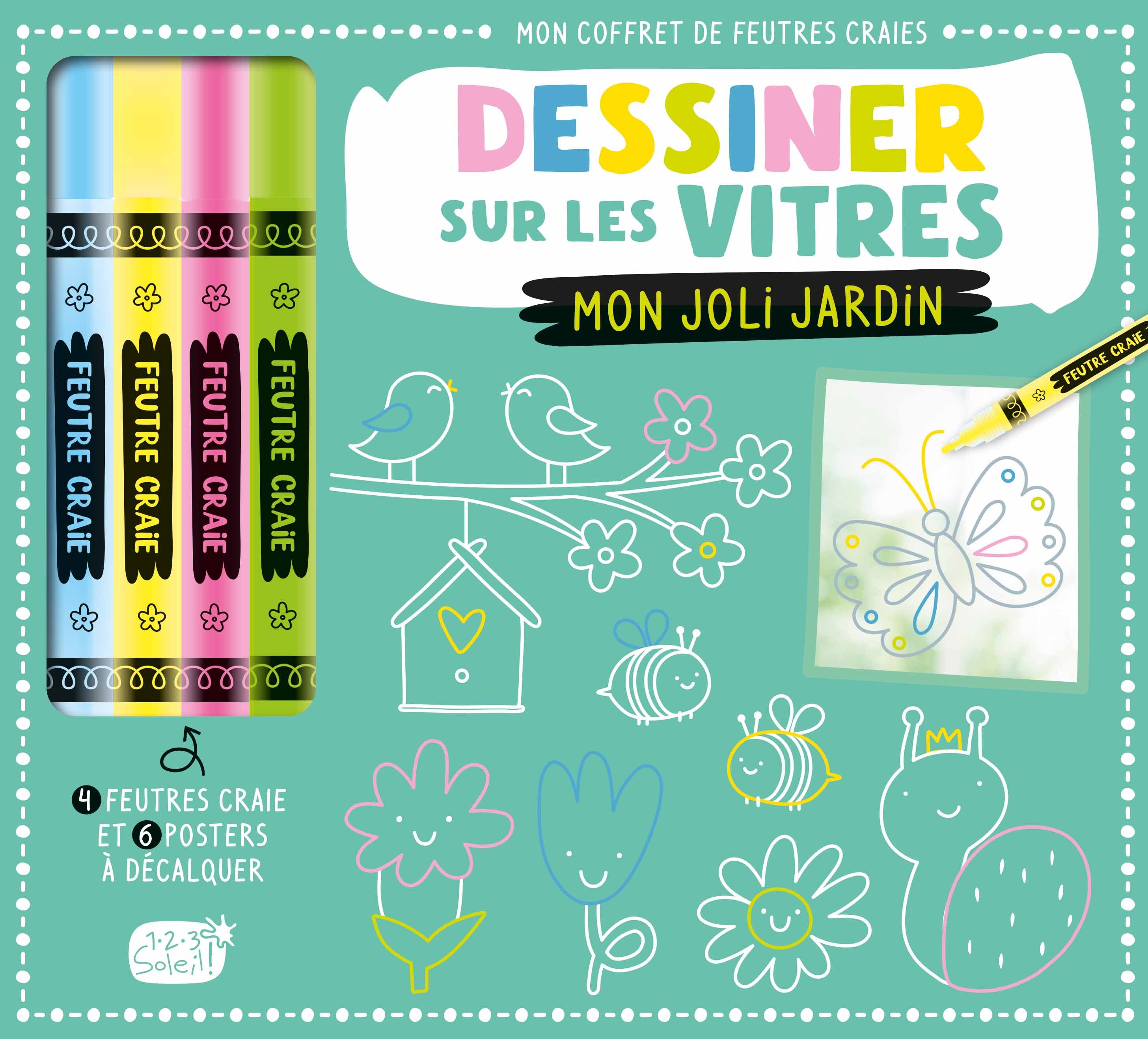 MON COFFRET DE FEUTRES CRAIE - DESSINER SUR LES VITRES MON JOLI JARDIN