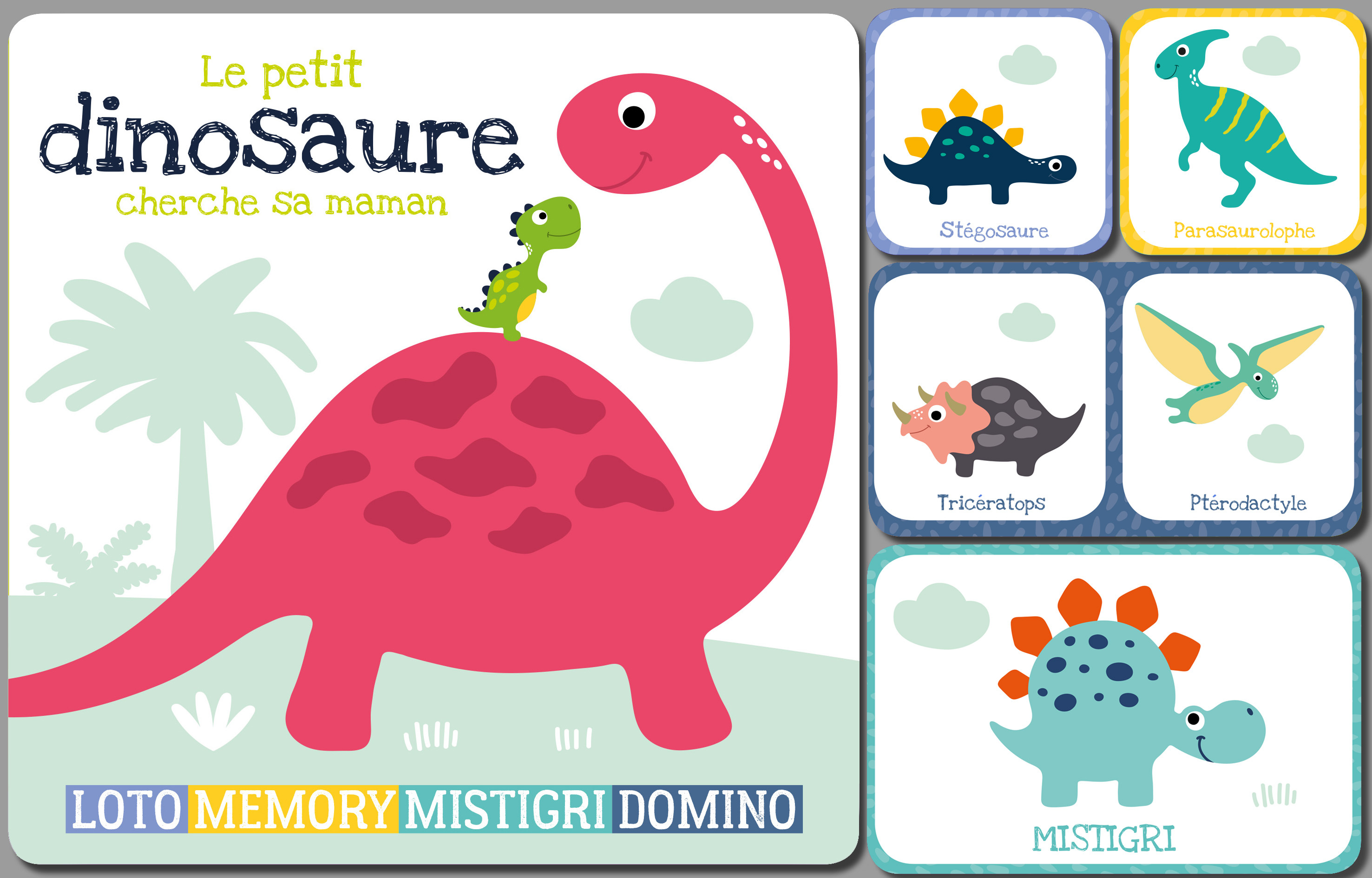 MES PREMIERS JEUX DE CARTES - LE PETIT DINOSAURE CHERCHE SA MAMAN
