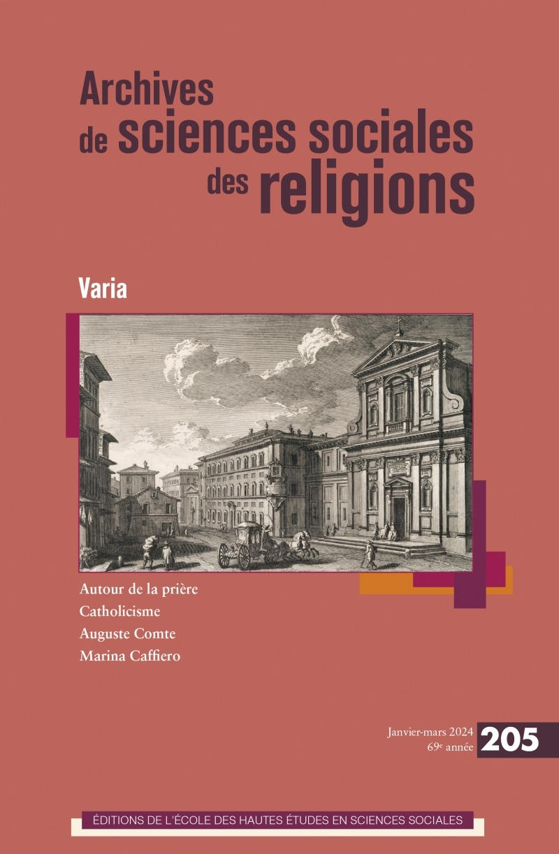 Archives de sciences sociales des religions n° 205 - Varia