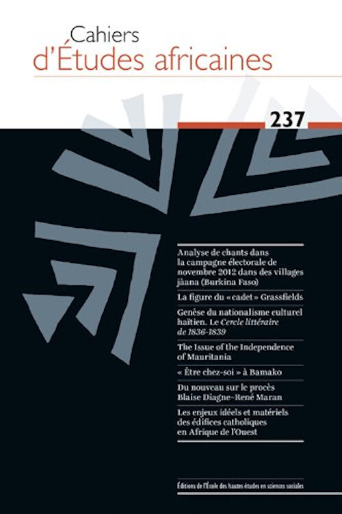 Cahiers d'études africaines, n°237 - Varia