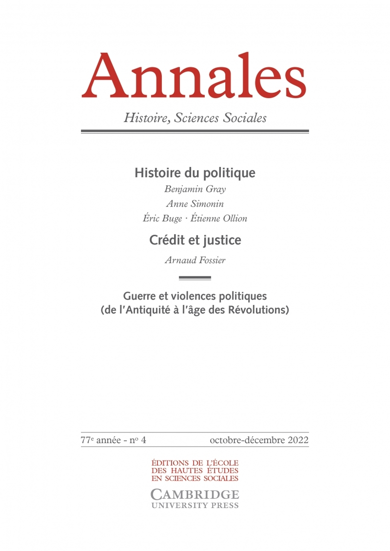 Annales. Histoire Sciences Sociales, n° 4/2022