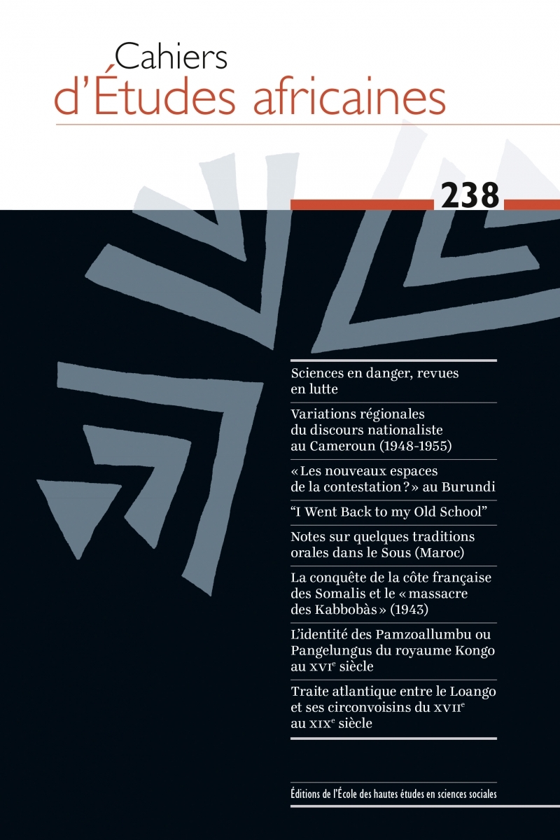 Cahiers d’Études africaines, n° 238