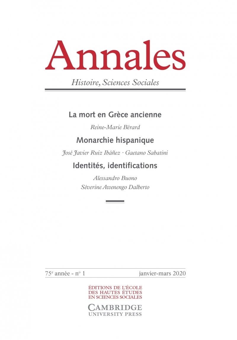Annales. Histoire Sciences Sociales, n° 1/2020 - La mort en