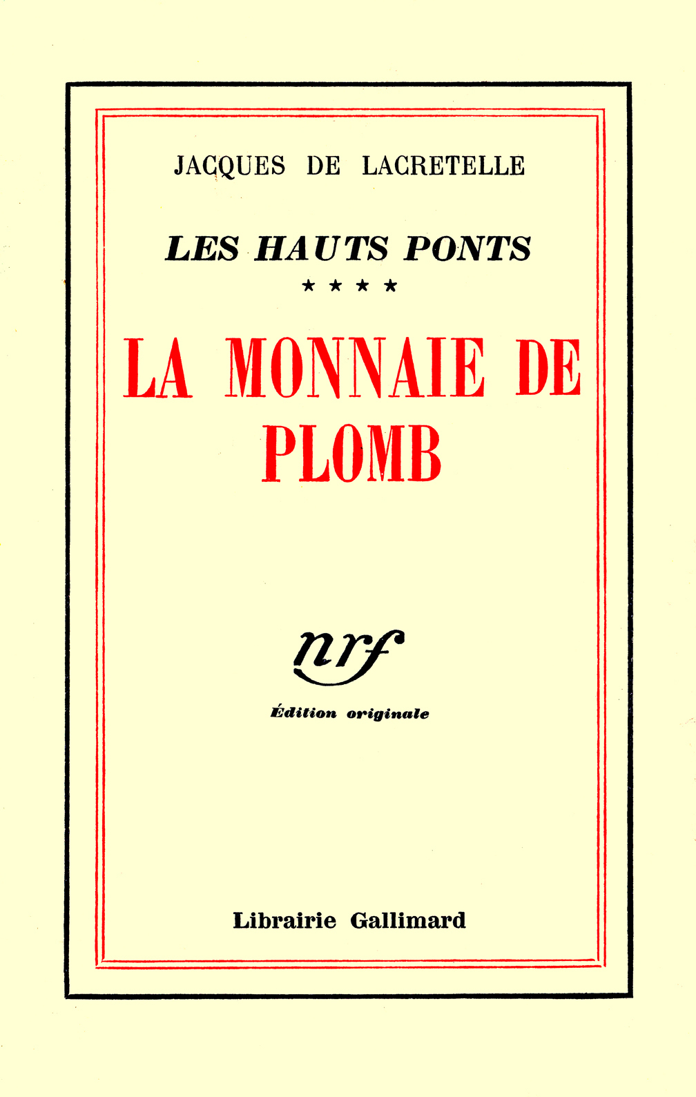LA MONNAIE DE PLOMB