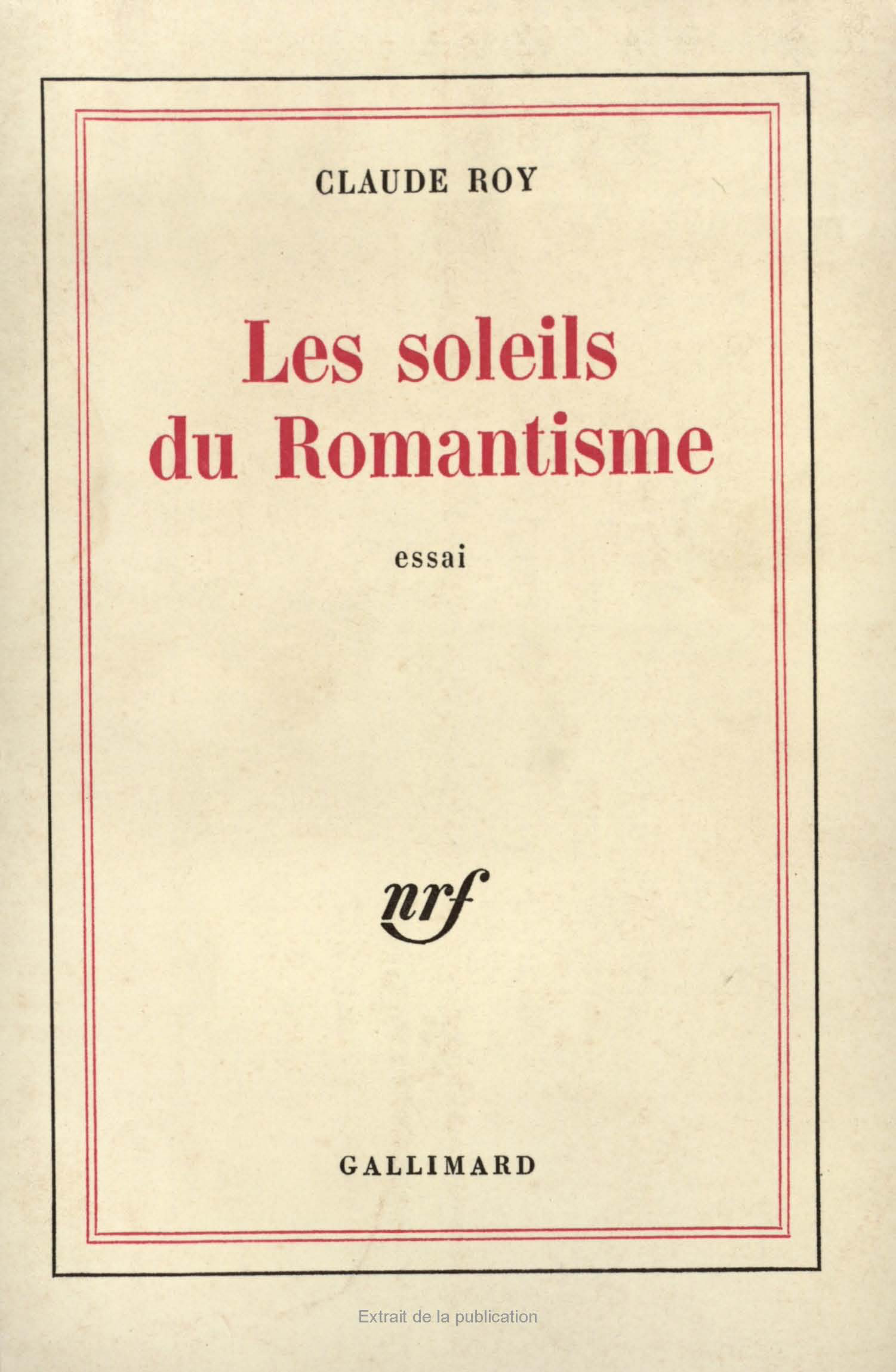 Les Soleils du romantisme