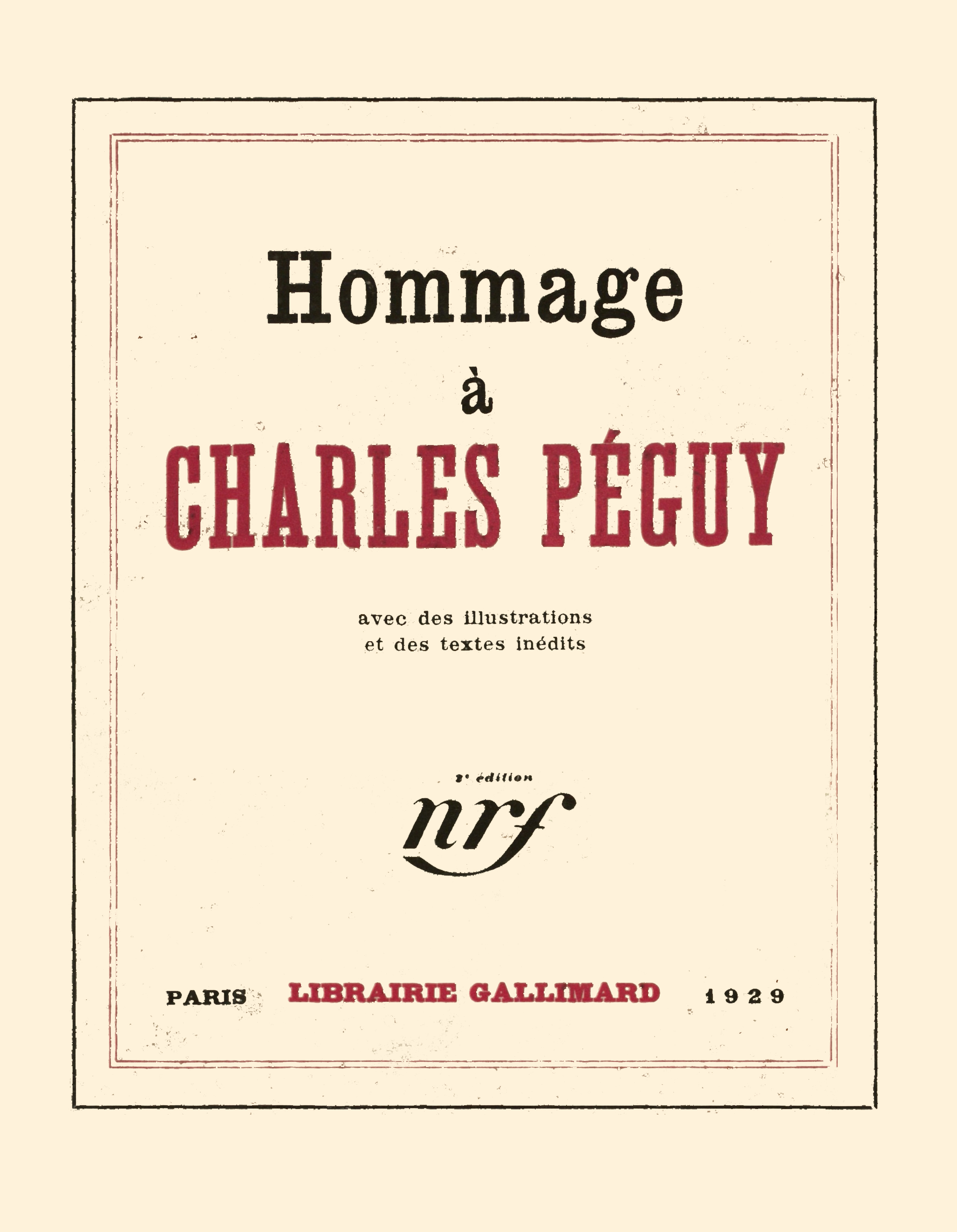 HOMMAGE A CHARLES PEGUY