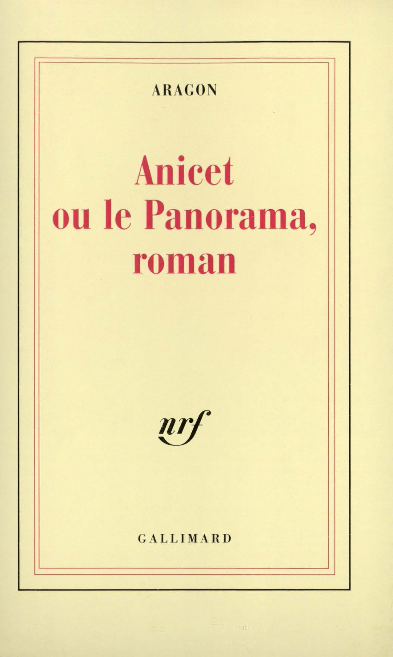 Anicet ou Le panorama, roman