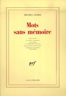MOTS SANS MEMOIRE