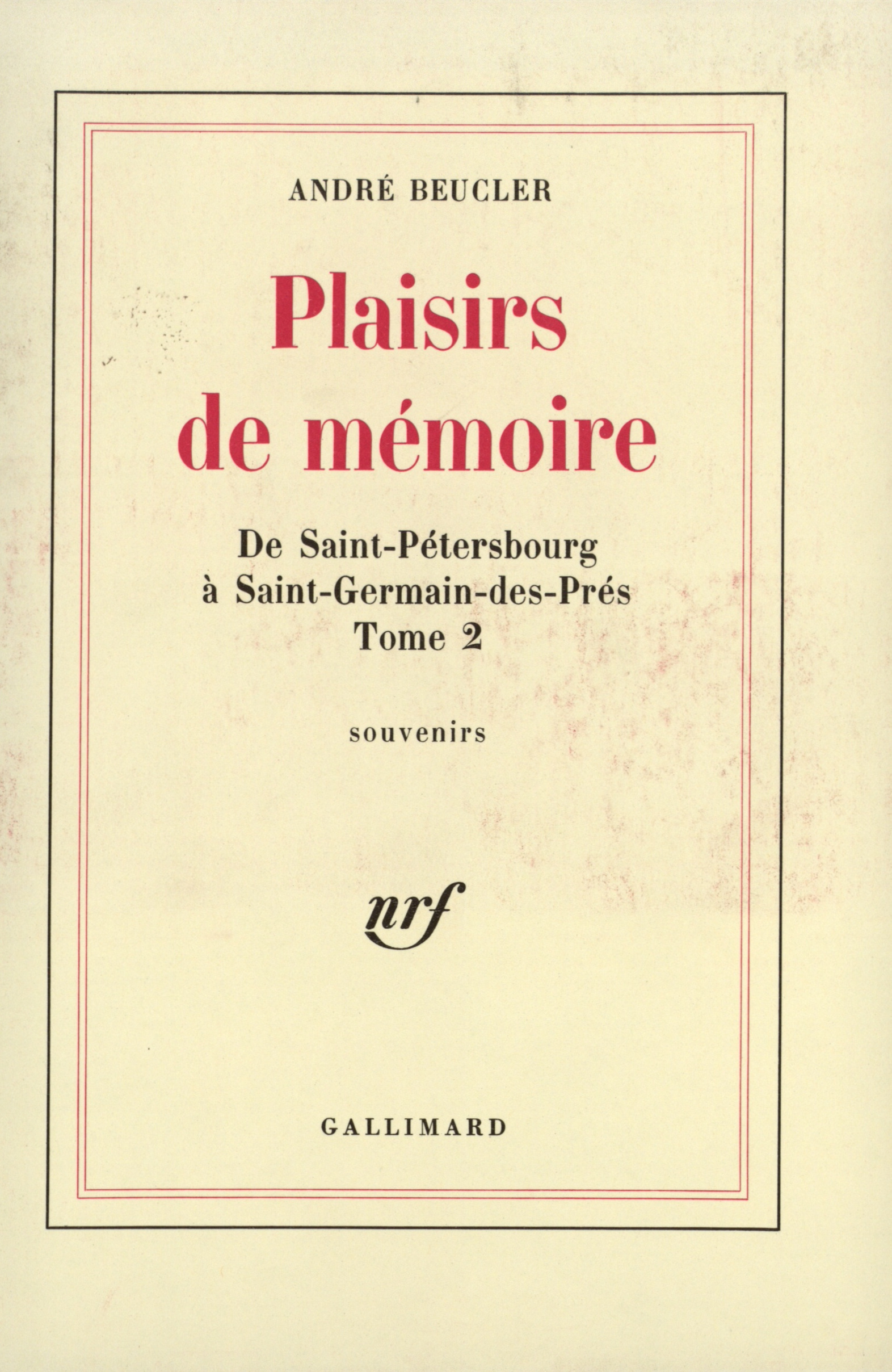 Plaisirs de mémoire