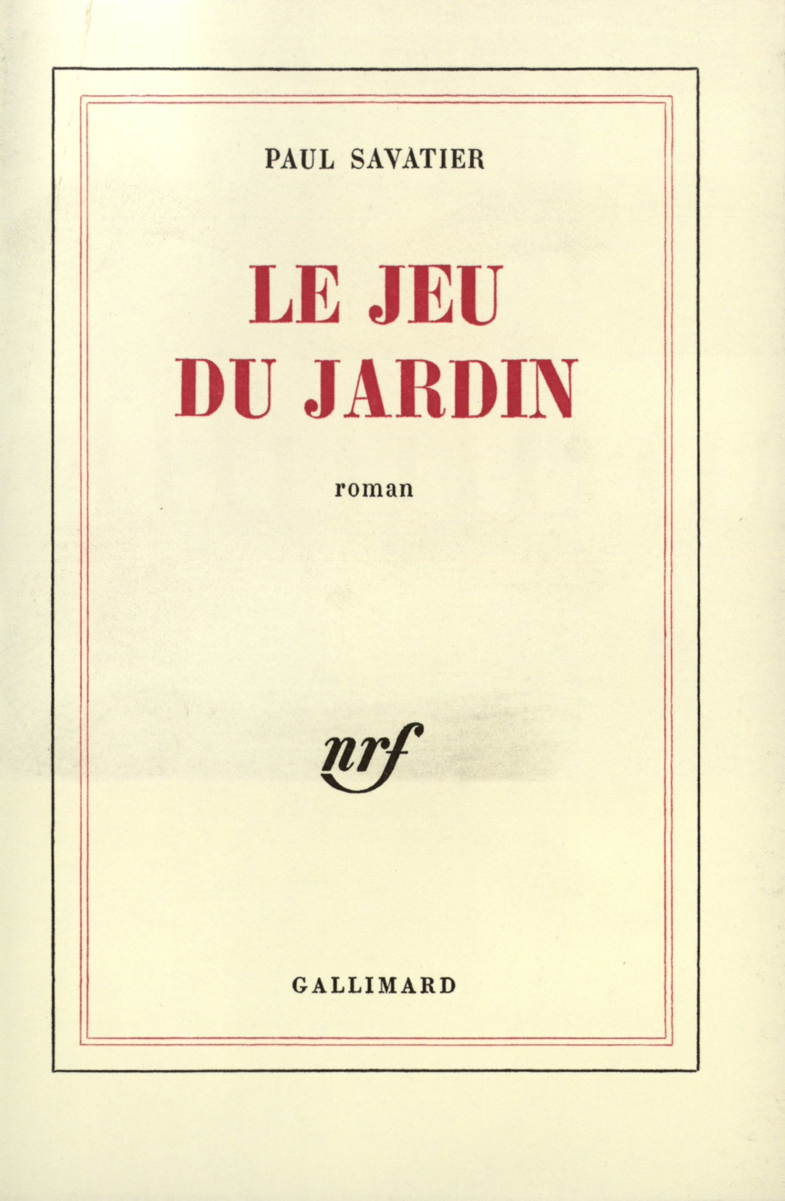 Le Jeu du jardin