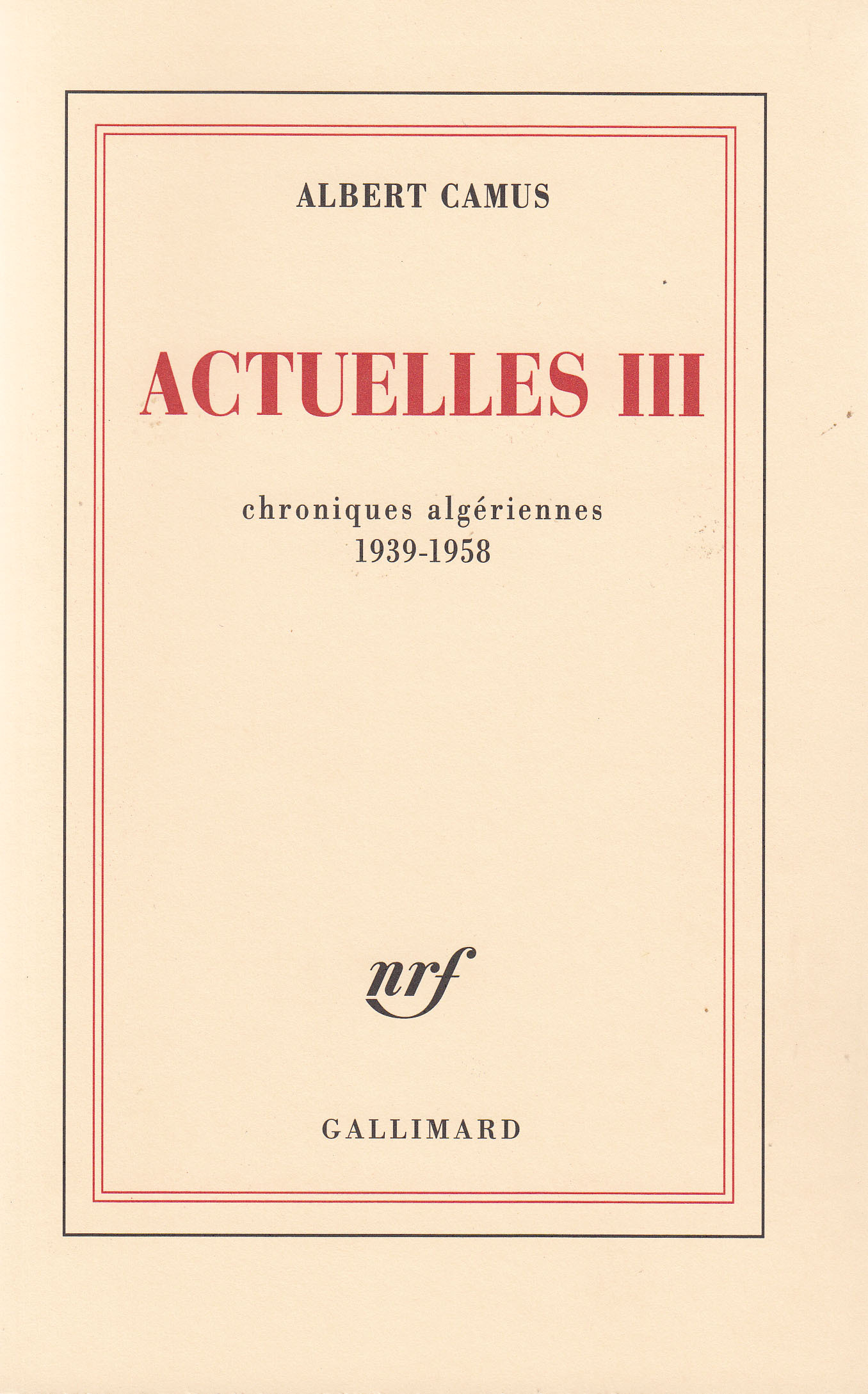 ACTUELLES III