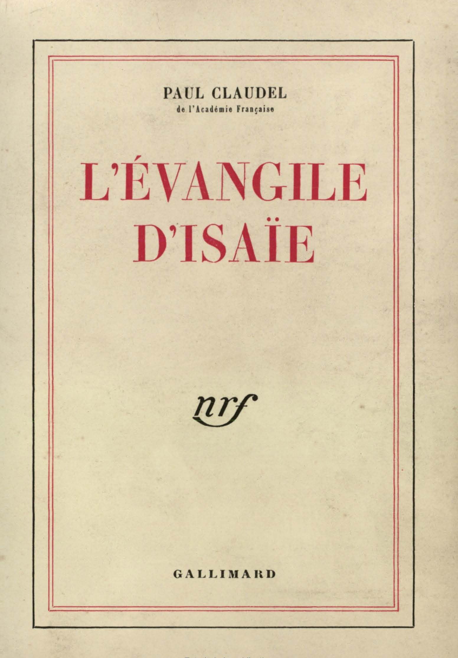 L'EVANGILE D'ISAIE