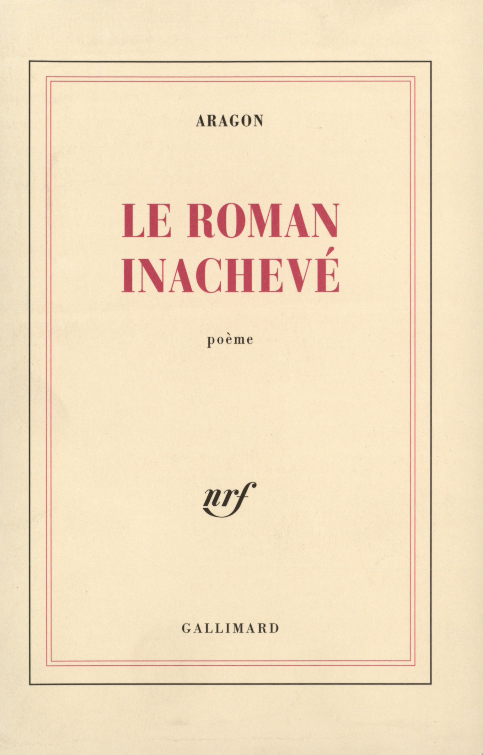 Le Roman inachevé