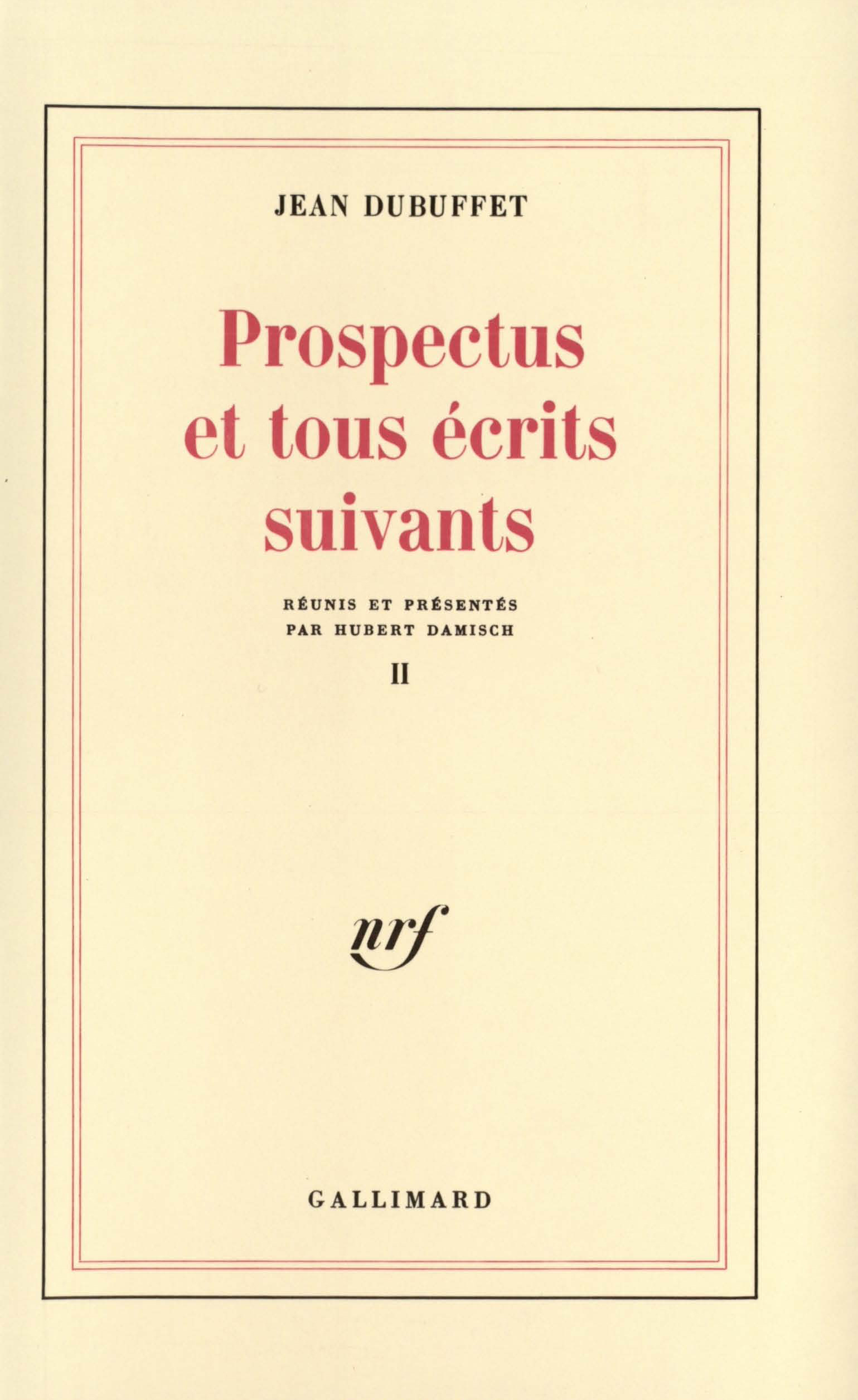 Prospectus et tous écrits suivants