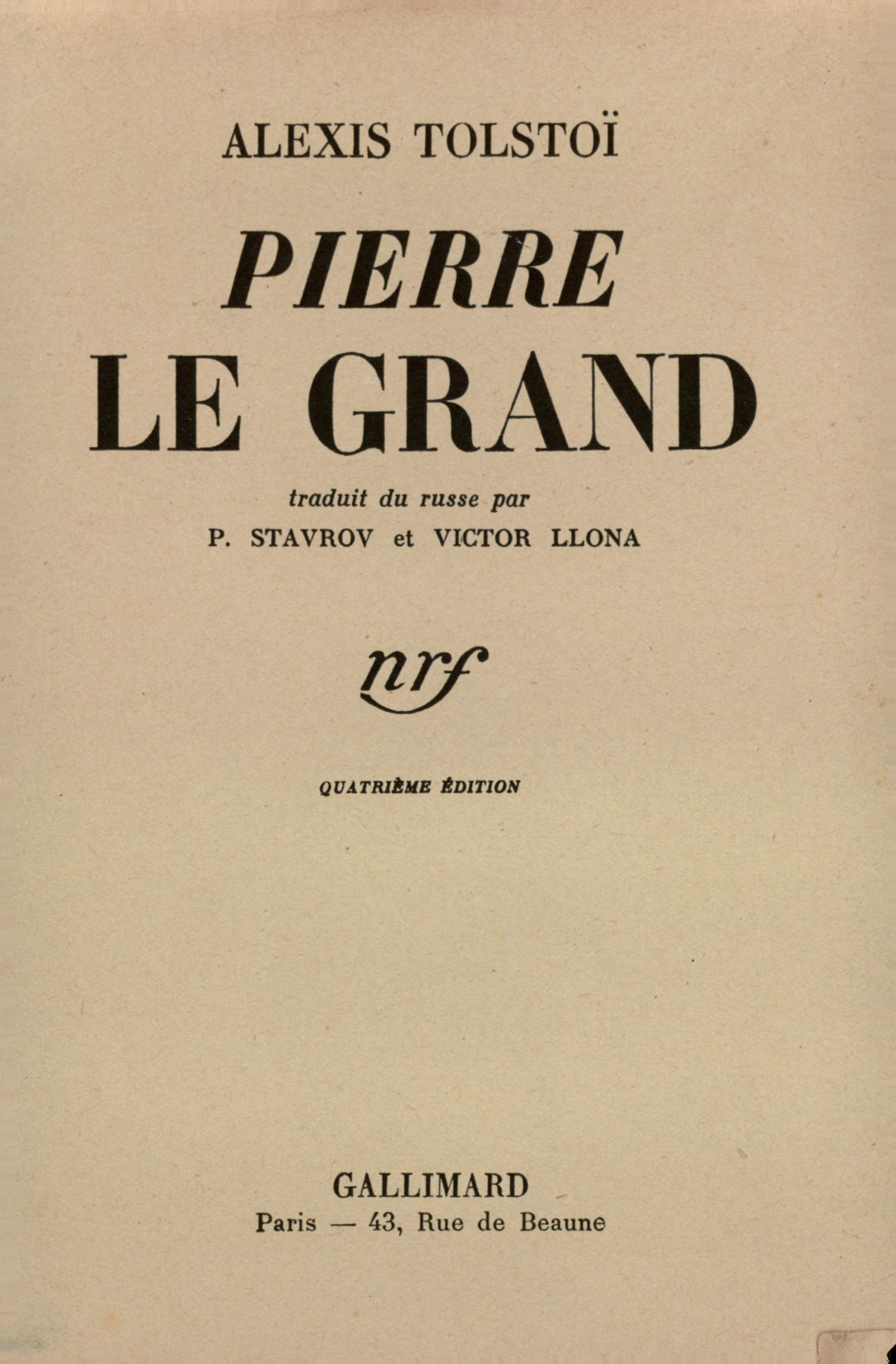 PIERRE LE GRAND