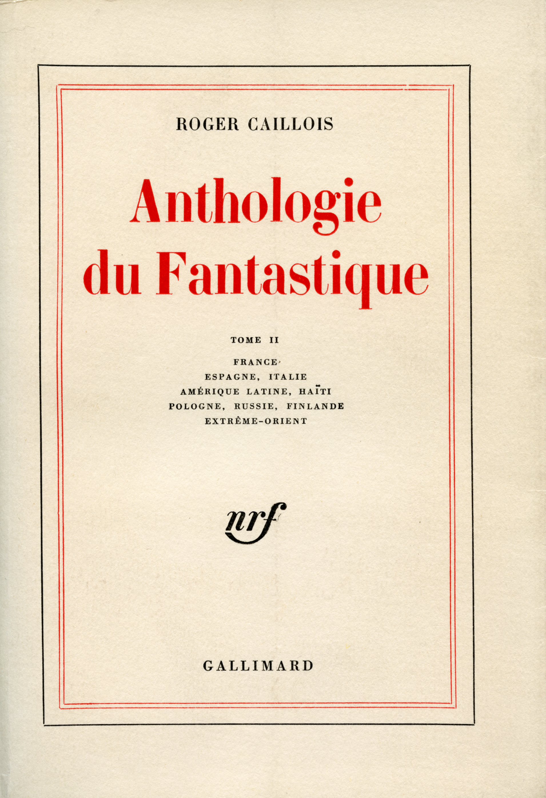 Anthologie du fantastique