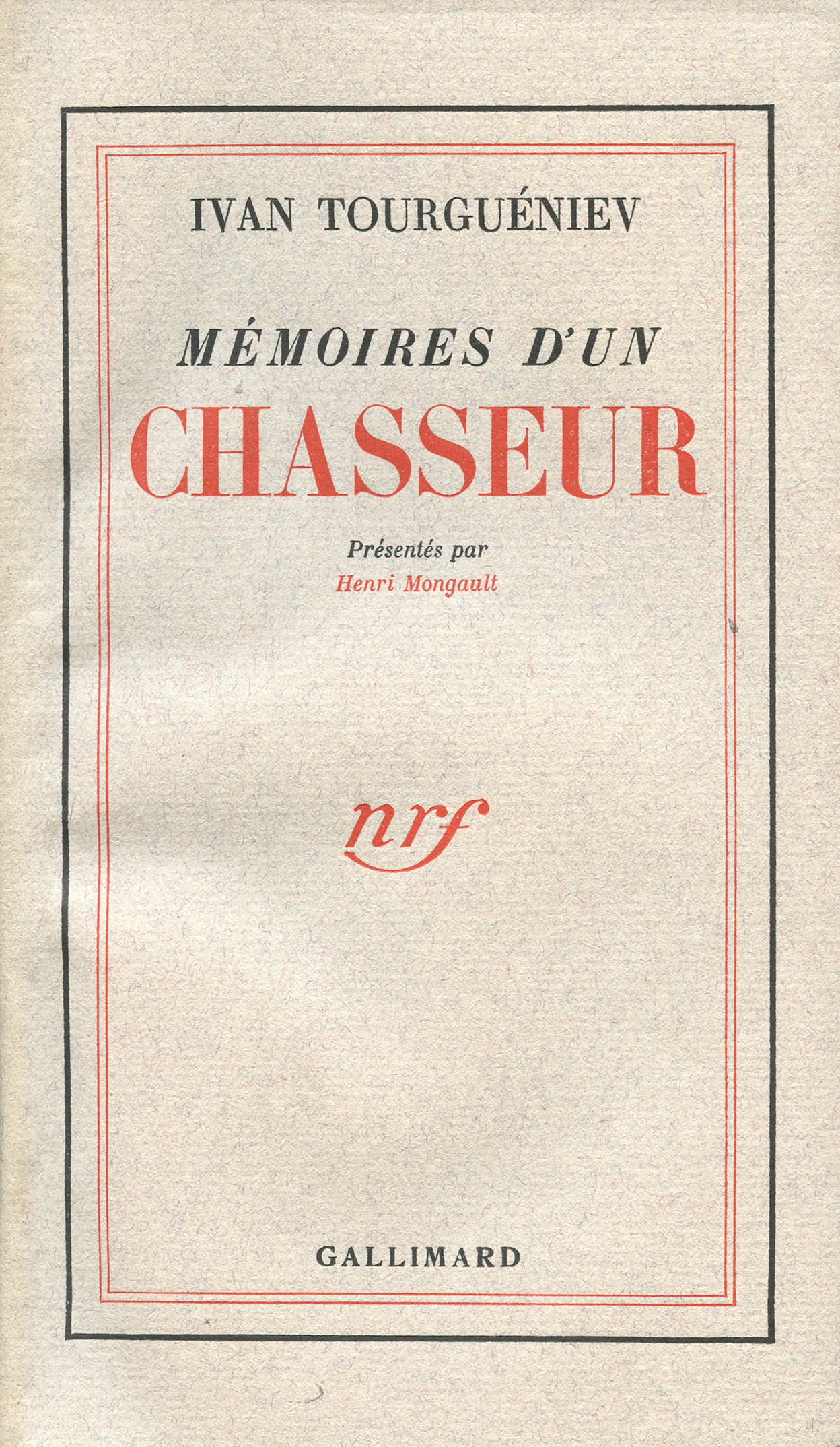 MEMOIRES D'UN CHASSEUR