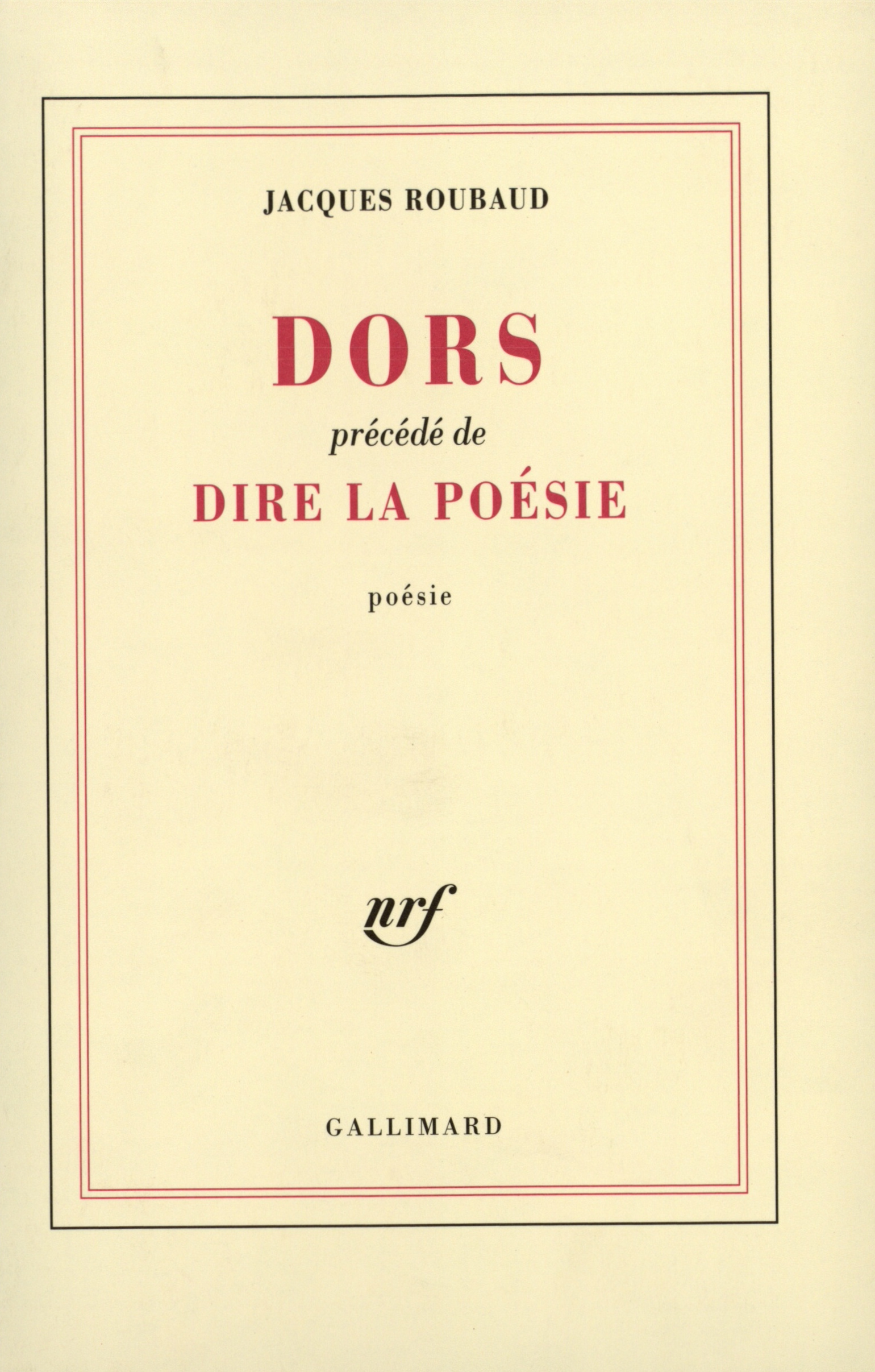 Dors / Dire la poésie