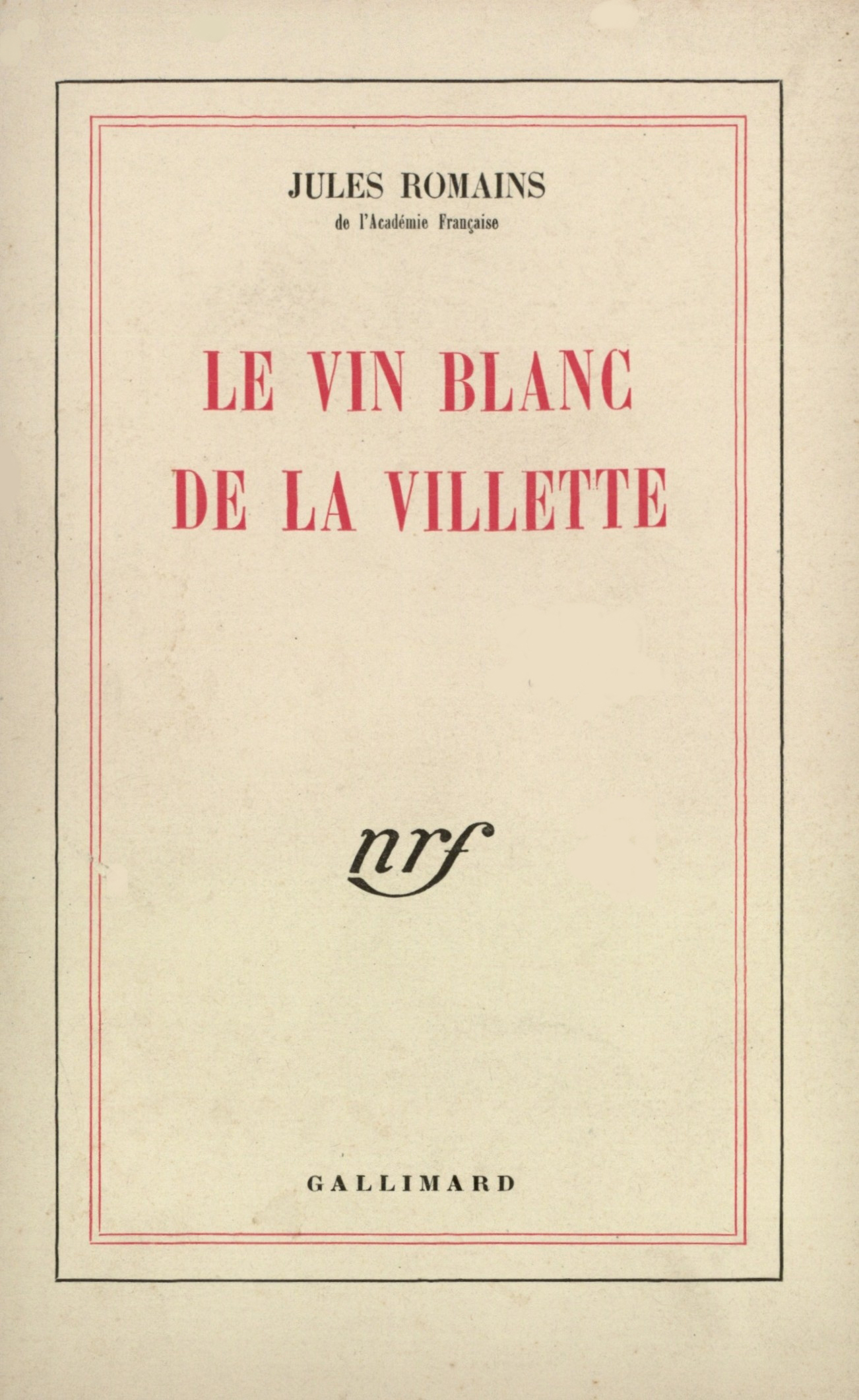 LE VIN BLANC DE LA VILLETTE