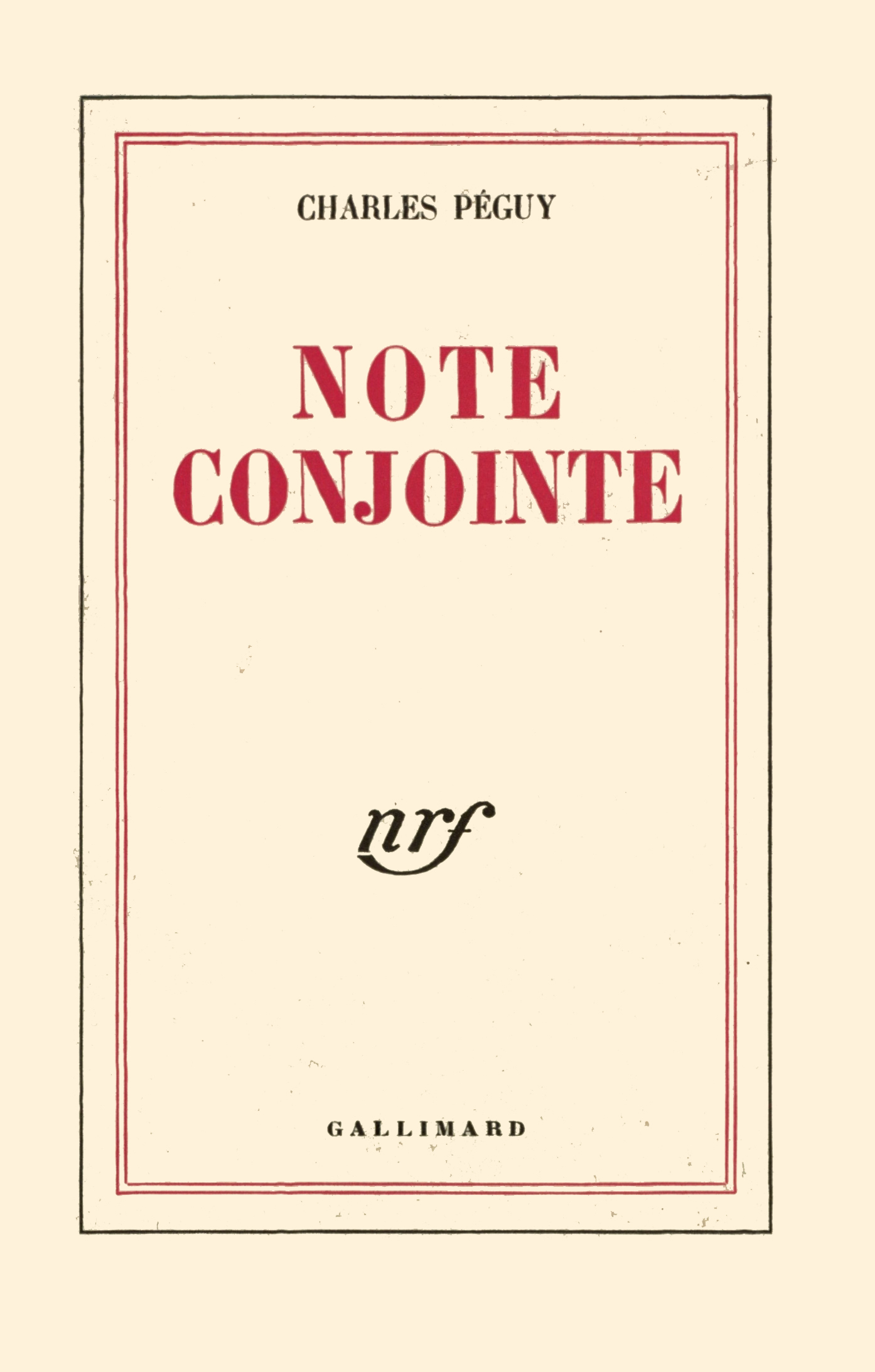 NOTE CONJOINTE