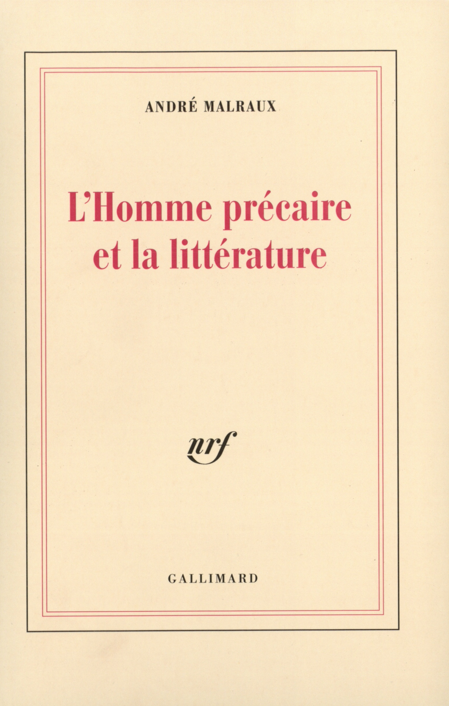 L'Homme précaire et la Littérature