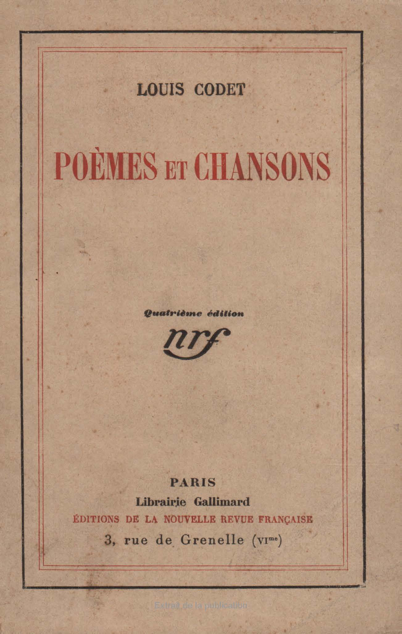 POEMES ET CHANSONS