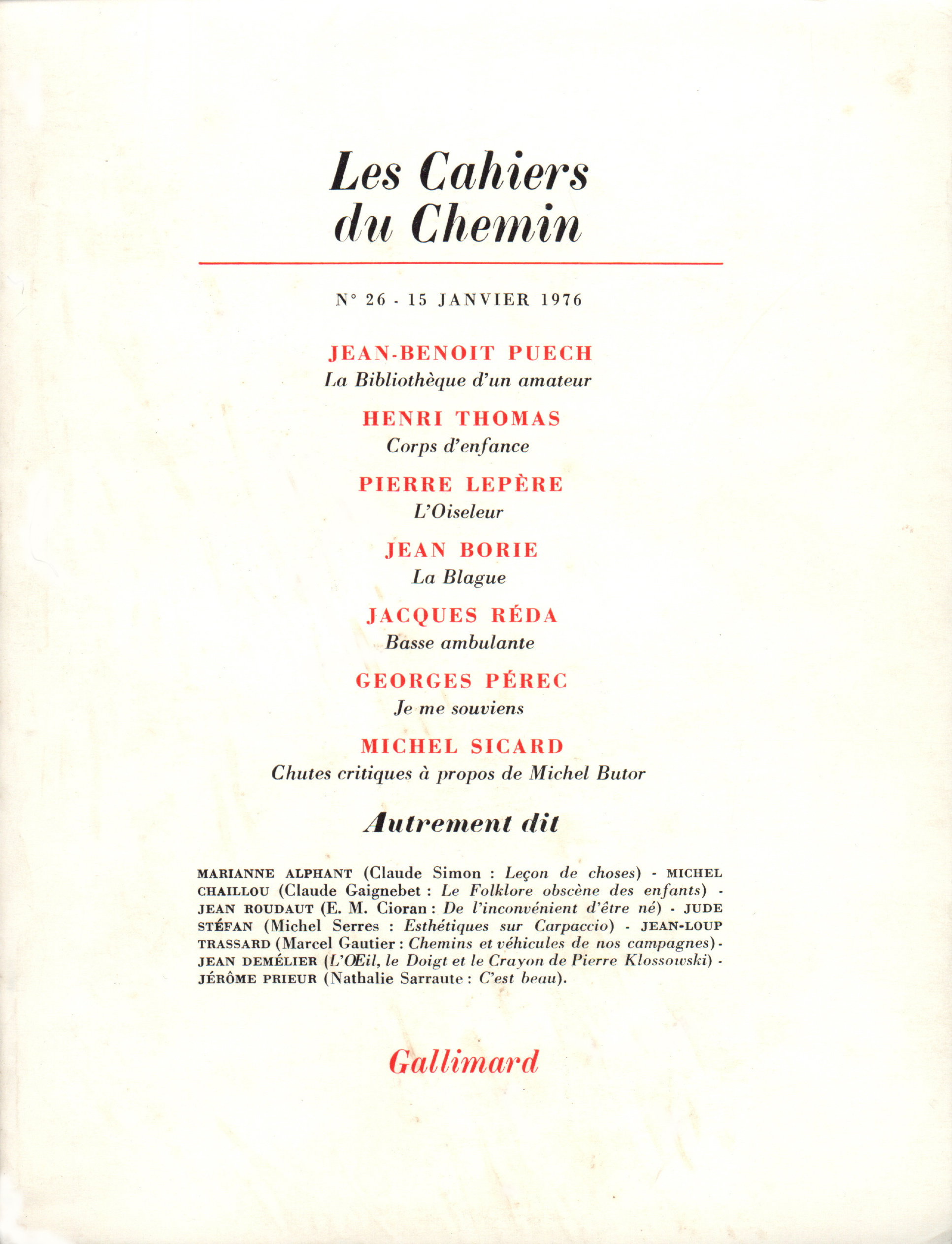 Les Cahiers du Chemin