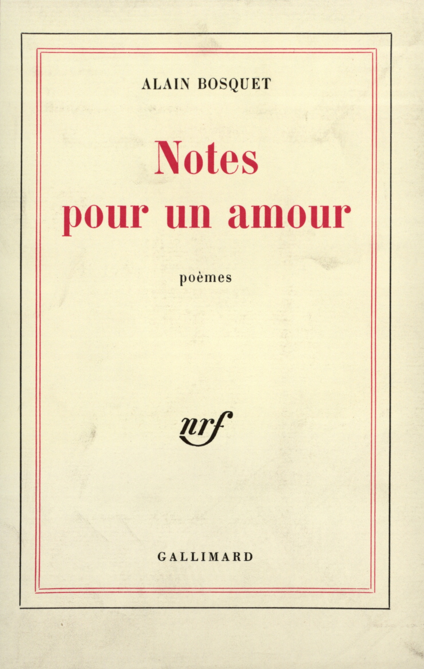 Notes pour un amour