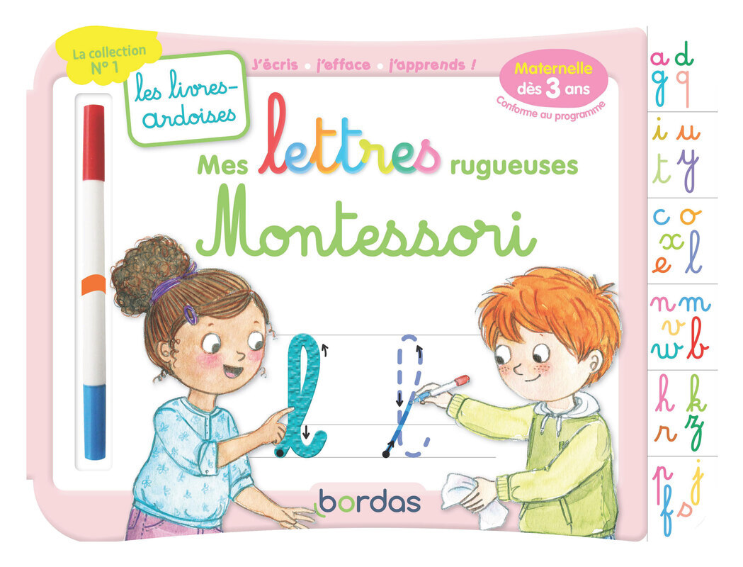 Les livres-ardoises - Mes lettres rugueuses Montessori