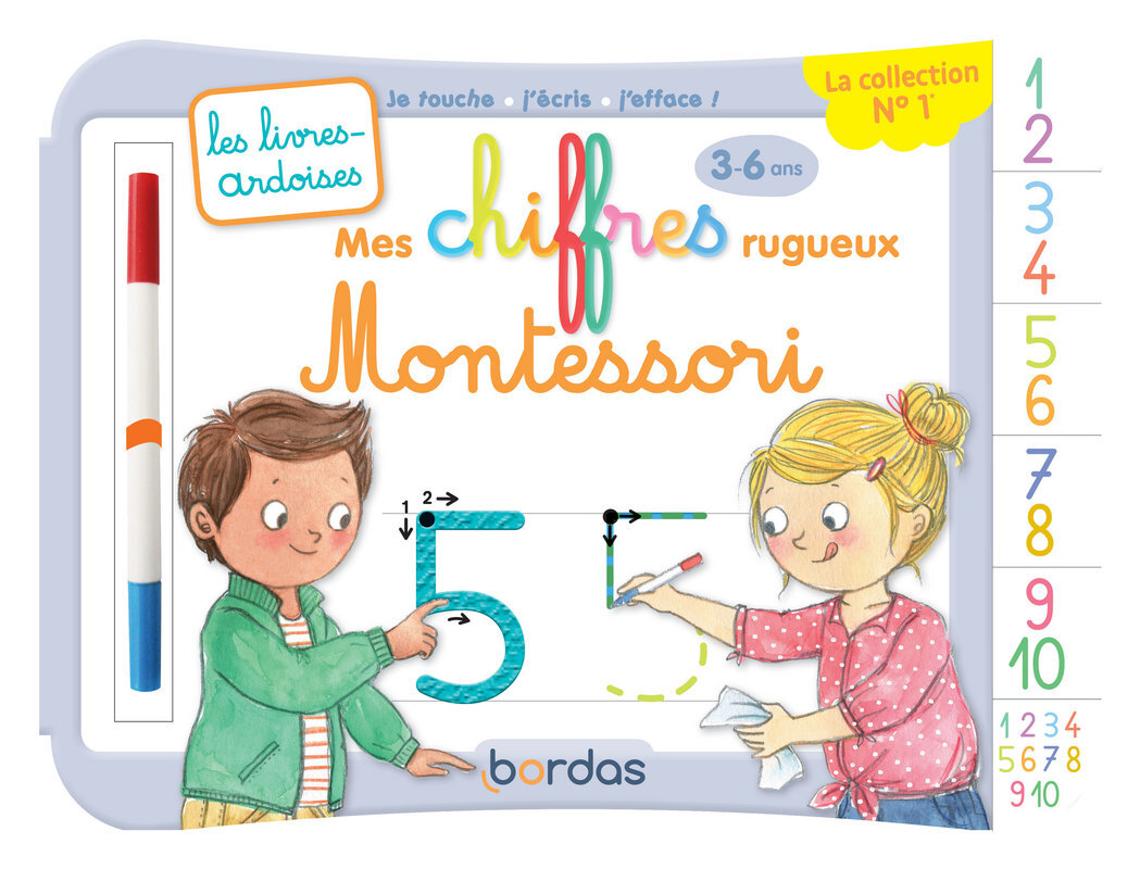 Les livres-ardoises - Mes chiffres rugueux Montessori