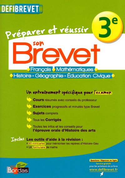 DEFIBREVET PREPARER ET REUSSIR SON BREVET 3E