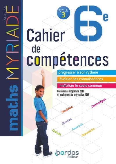 Myriade Maths 6e 2018 Cahier de compétences élève