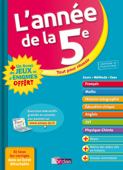 L'ANNEE DE LA 5E + LIVRET DE JEUX