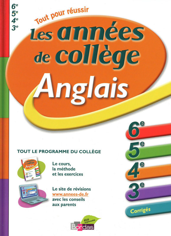 LES ANNEES DE COLLEGE ANGLAIS- TOUT POUR REUSSIR