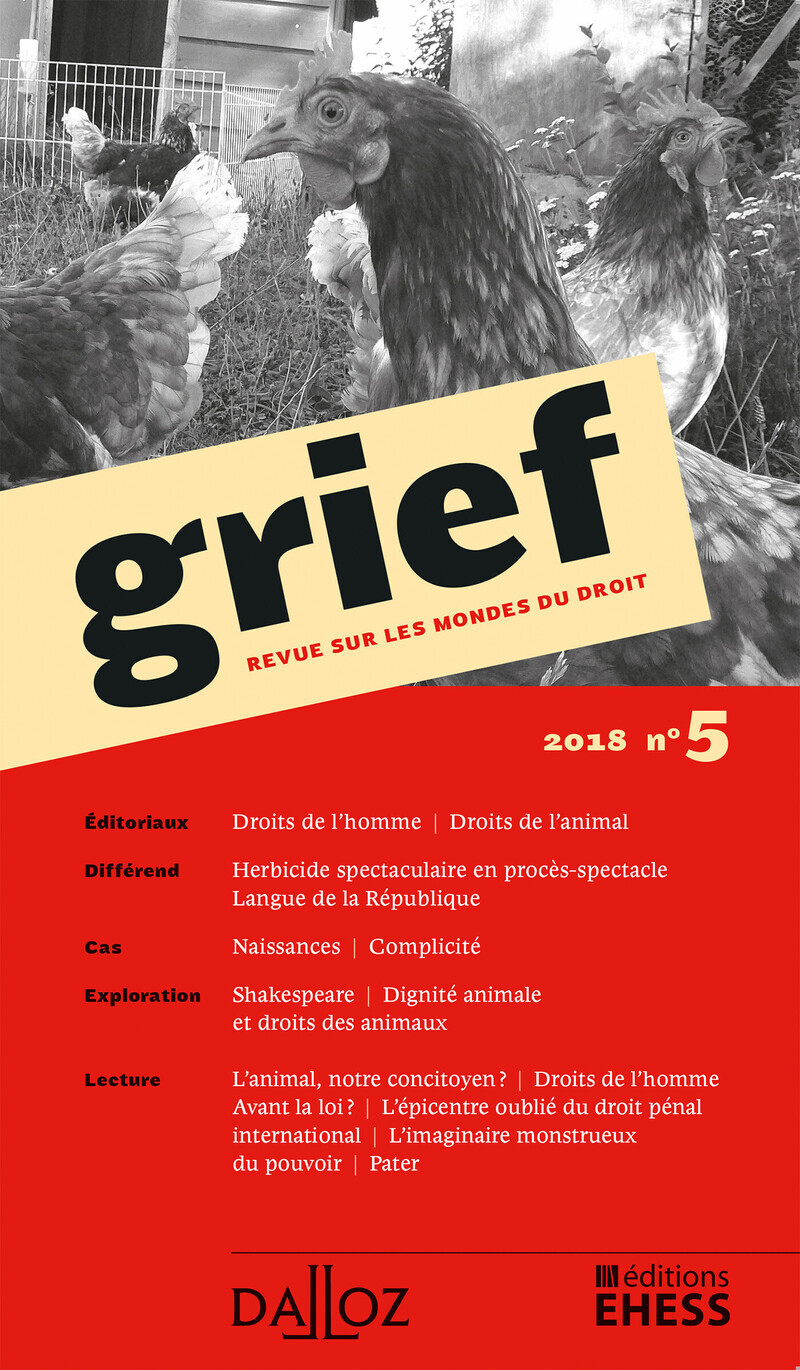 Grief. Revue sur les mondes du droit 2018 - N° 8
