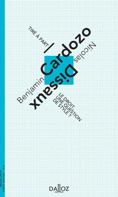 Le droit, une question de style ? - Benjamin Cardozo par...