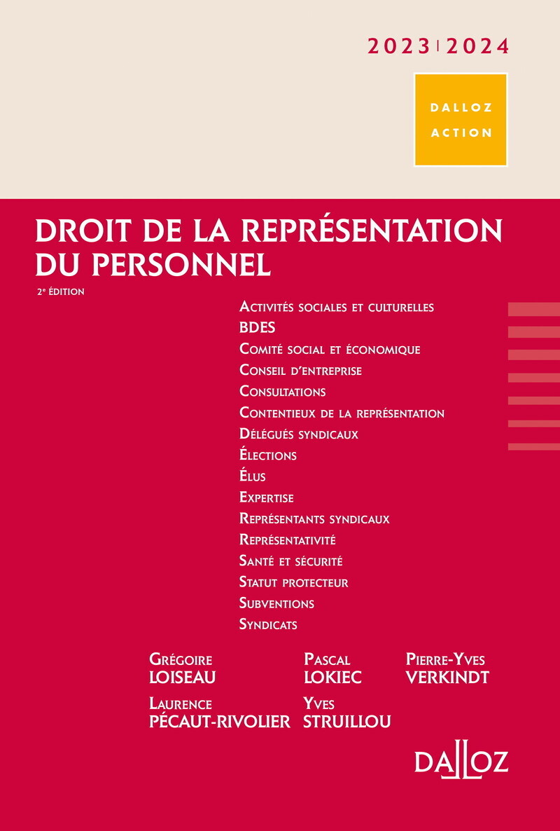 Droit de la représentation du personnel 2023/2024 2ed