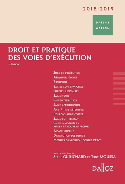Droit et pratique des voies d'exécution 2018/2019