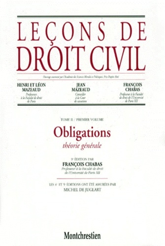 OBLIGATIONS : THÉORIE GÉNÉRALE - 9ÈME ÉDITION