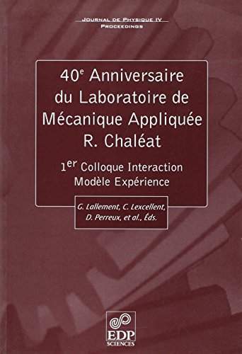40EME ANNIVERSAIRE DU LABORATOIRE DE MECANIQUE APPLIQUEE