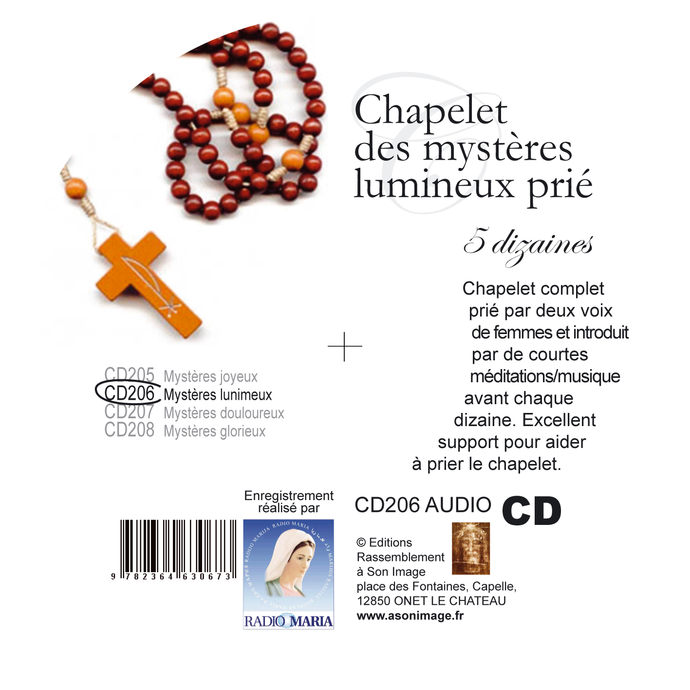 Chapelet des mystères lumineux prié - CD audio - CD206