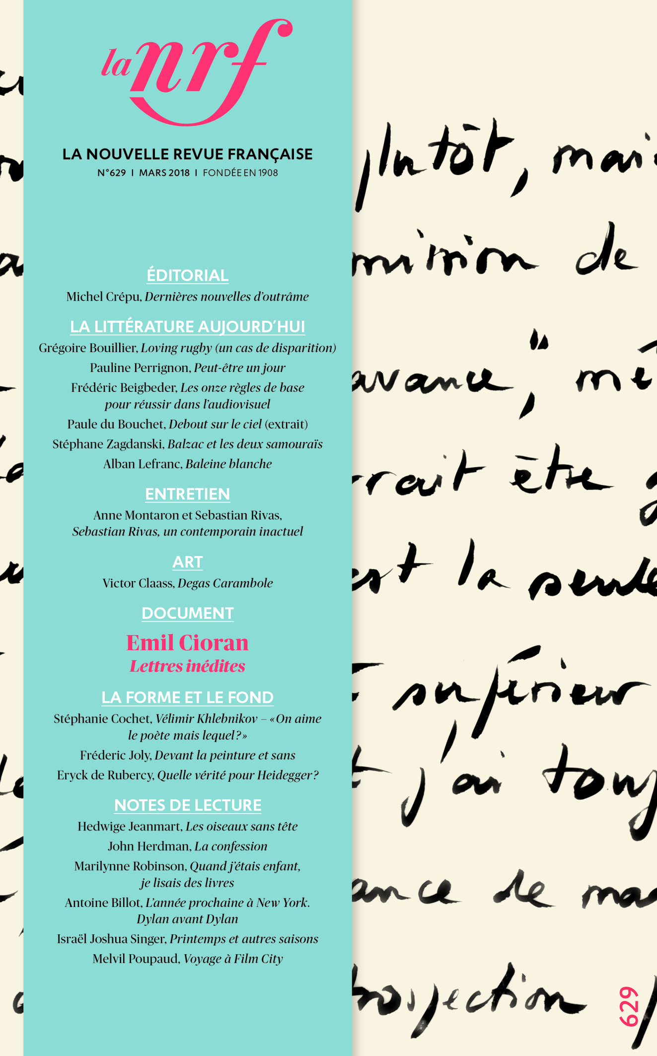 LA N.R.F. N629 (MARS 2018)