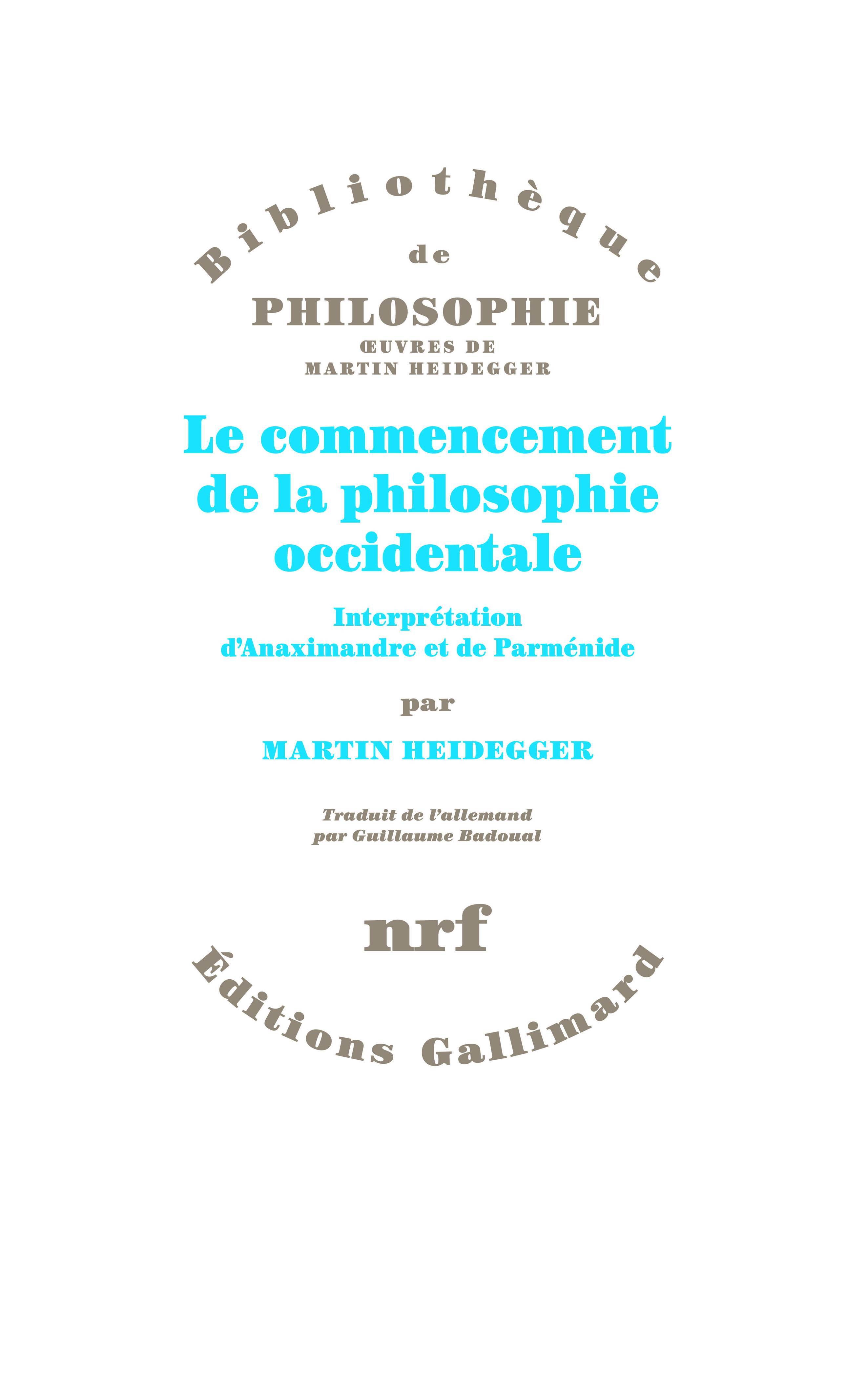 Le commencement de la philosophie occidentale