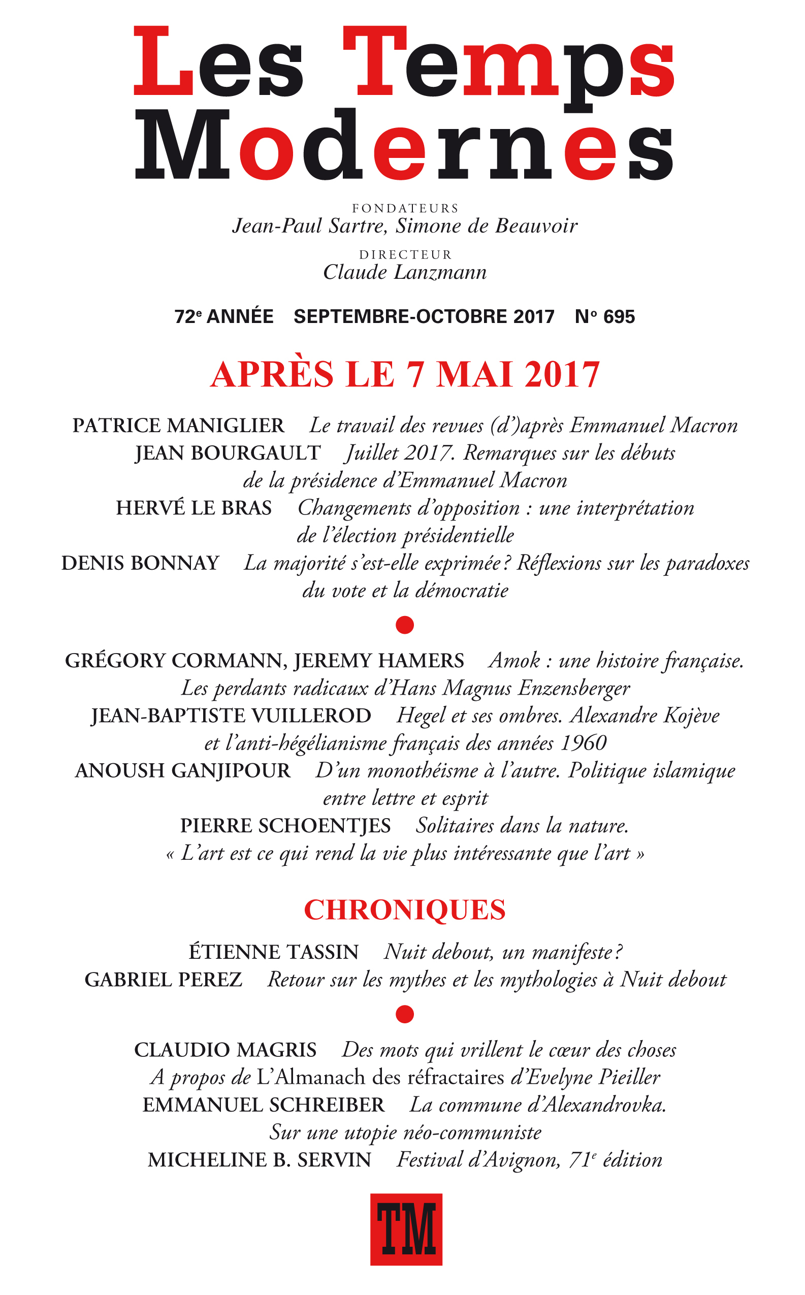 TEMPS MODERNES 695      APRES LE 7 MAI 2017